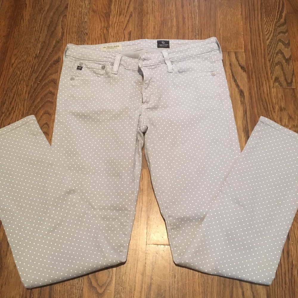 Anthropologie slim straight leg AG polka dot jean